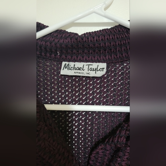Michael Taylor Button Up Short Sleeve Shirt Purple Size 20. - Picture 7 of 12